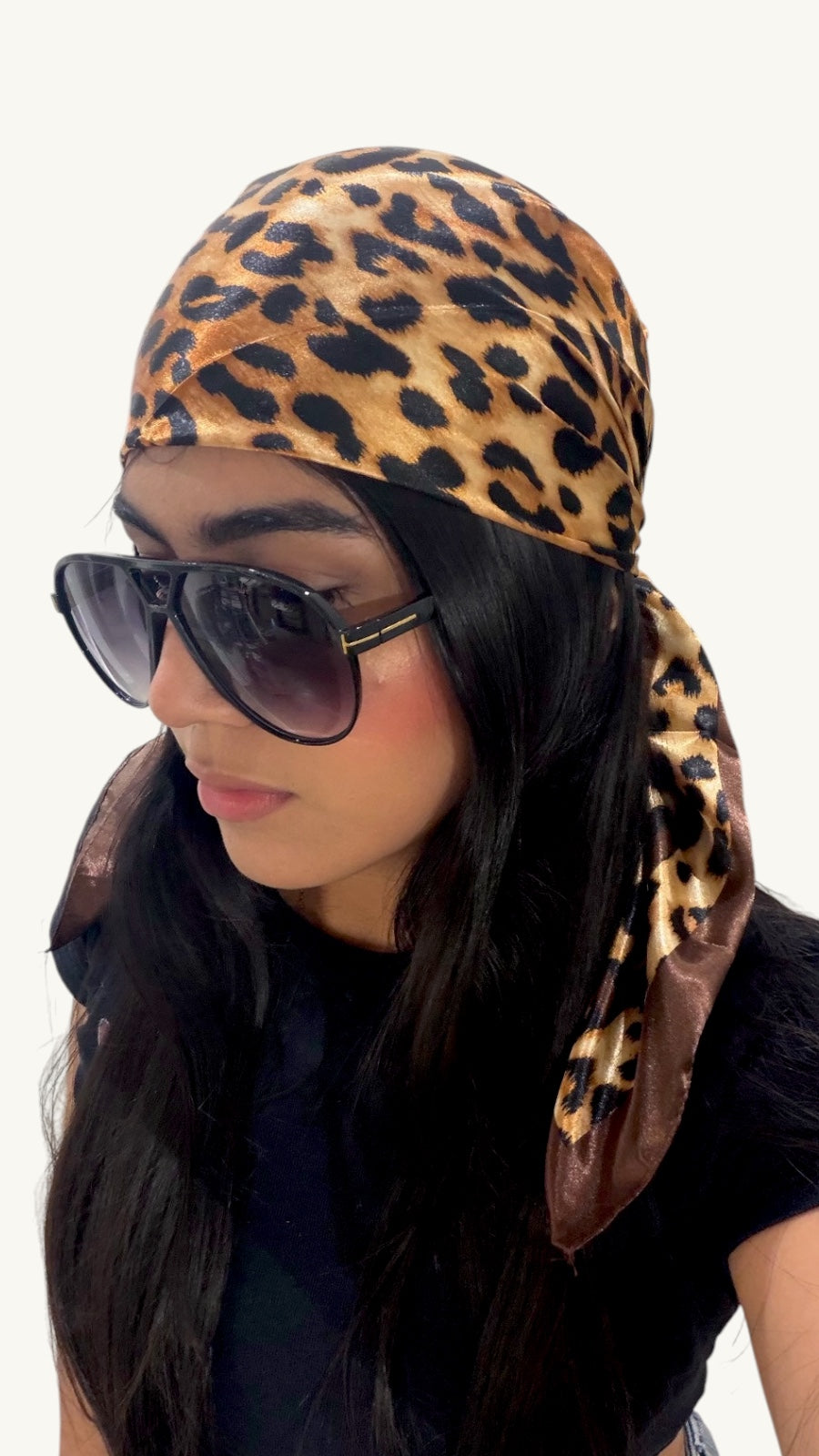 Pañoleta Bloom Animal Print marrón