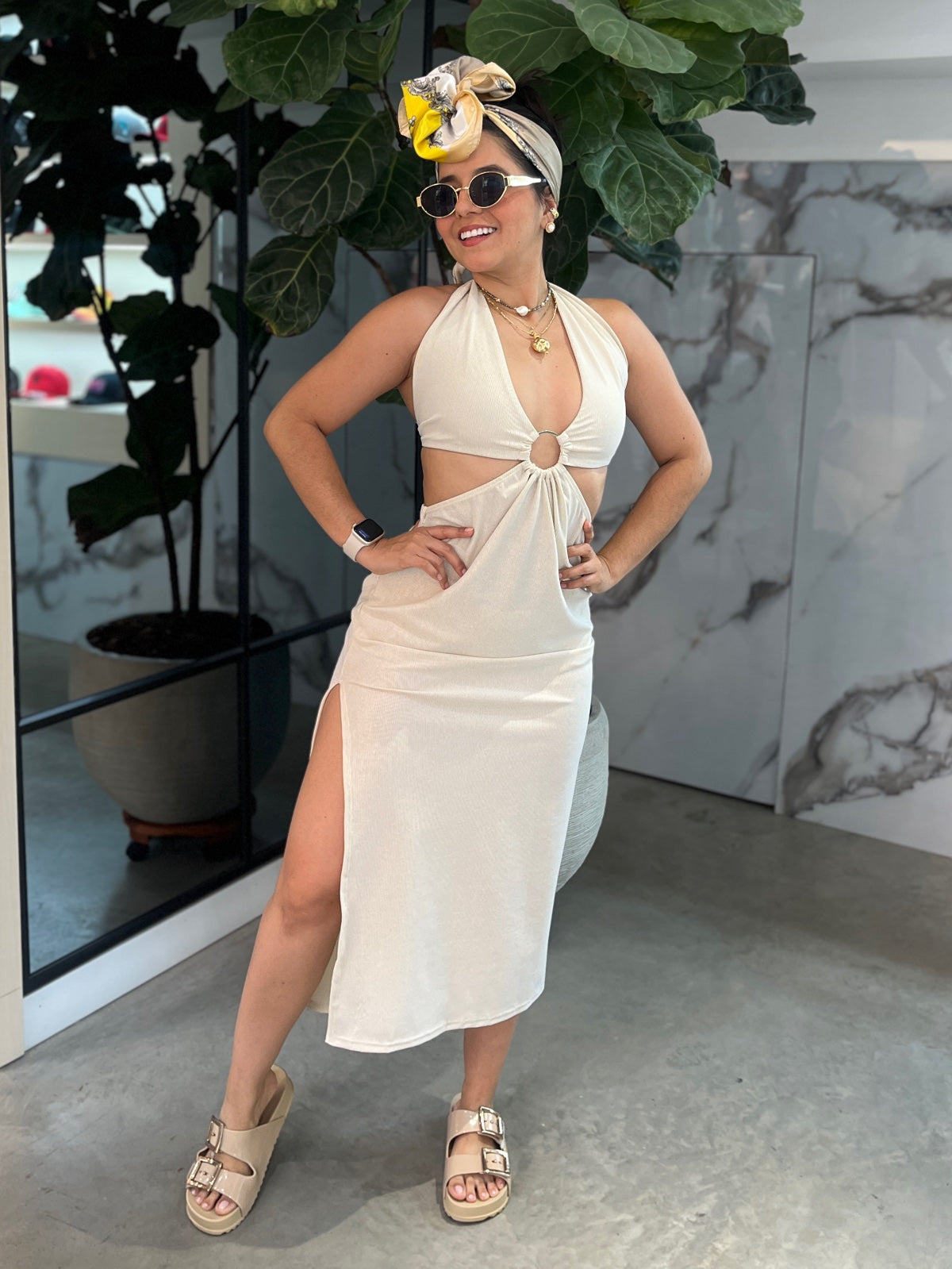 Vestido Playero Beige