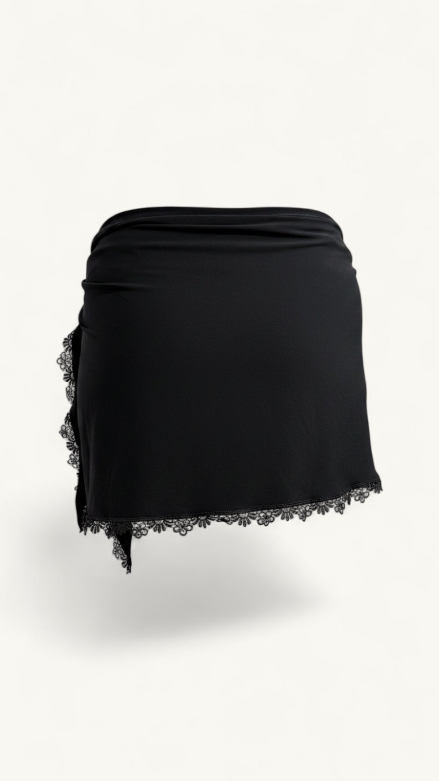 Pareo Corto Flores Negro