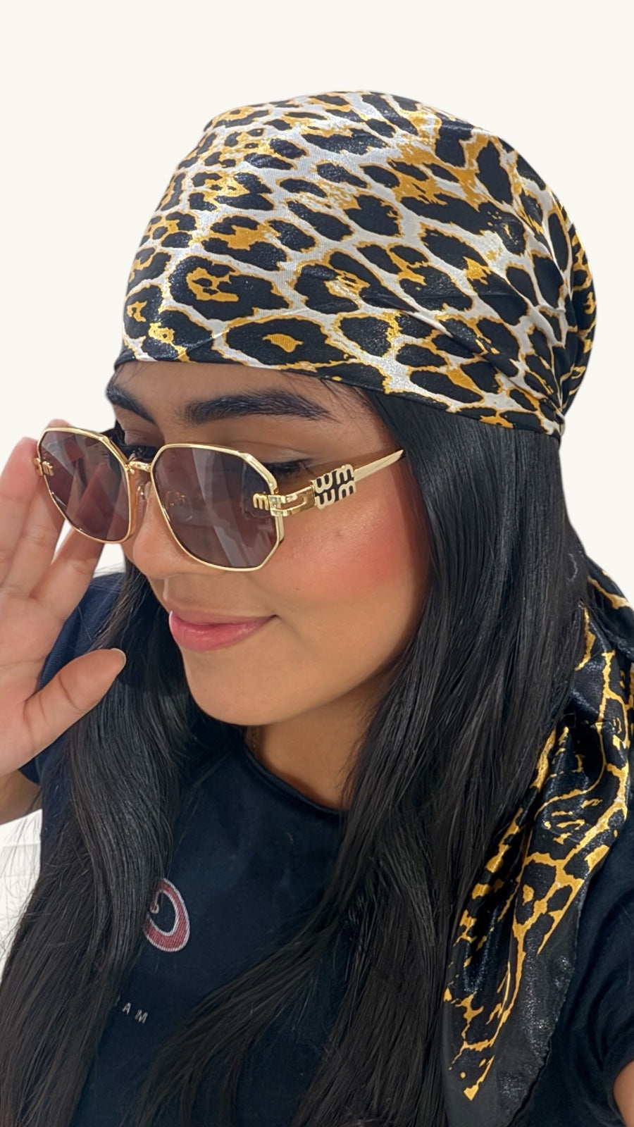 Pañoleta Bloom Animal Print Negro