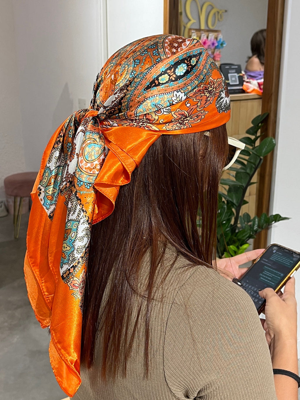 Pañoleta Bloom Arabesco naranja