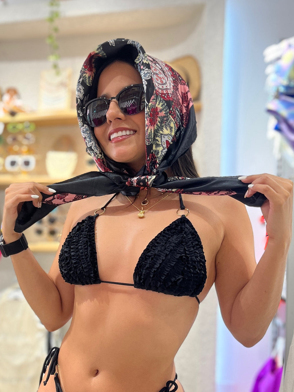 Pañoleta Bloom Arabesco negro