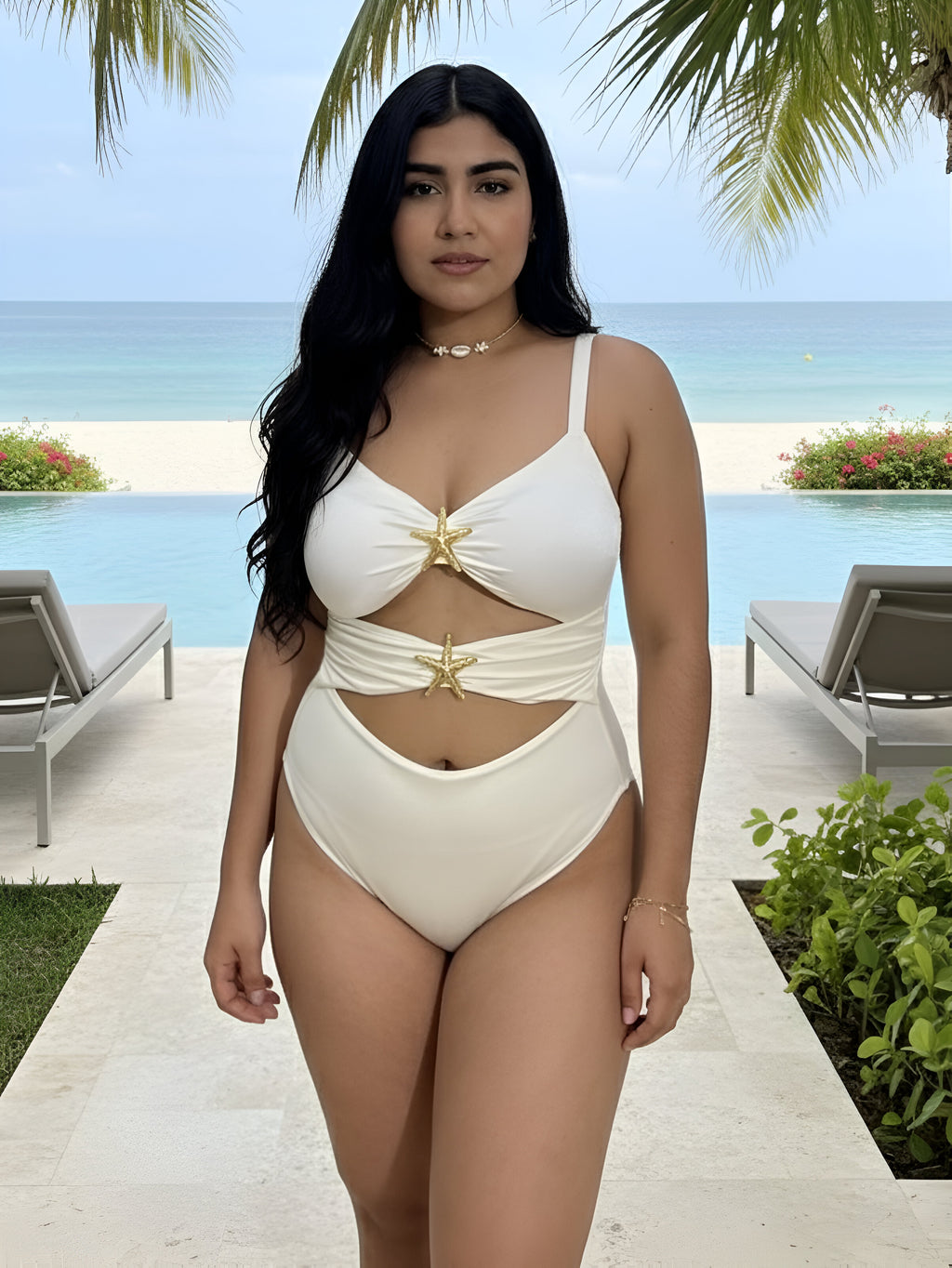 Enterizo Irena Estrella marfil