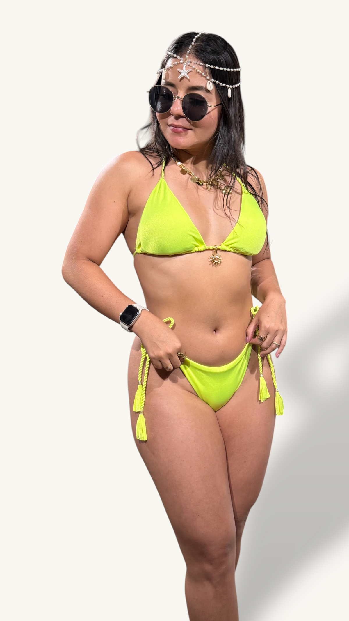 Bikini Trenzado Sol Amarillo neón