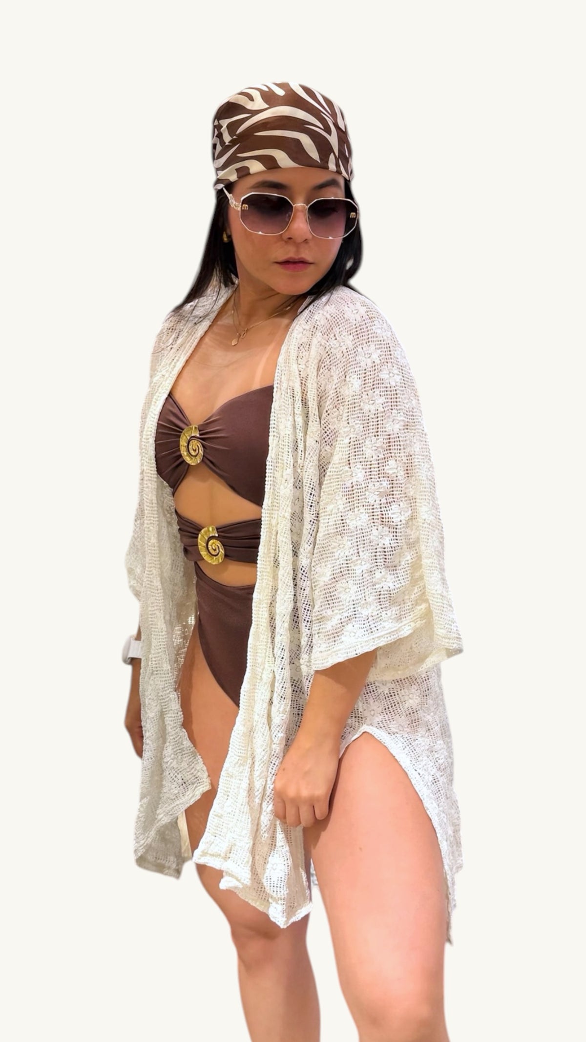Kimono Bloom Corto Marfil