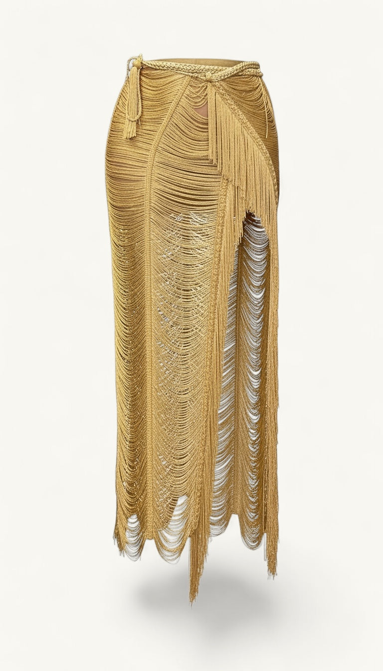 Falda luxury Iris larga dorado