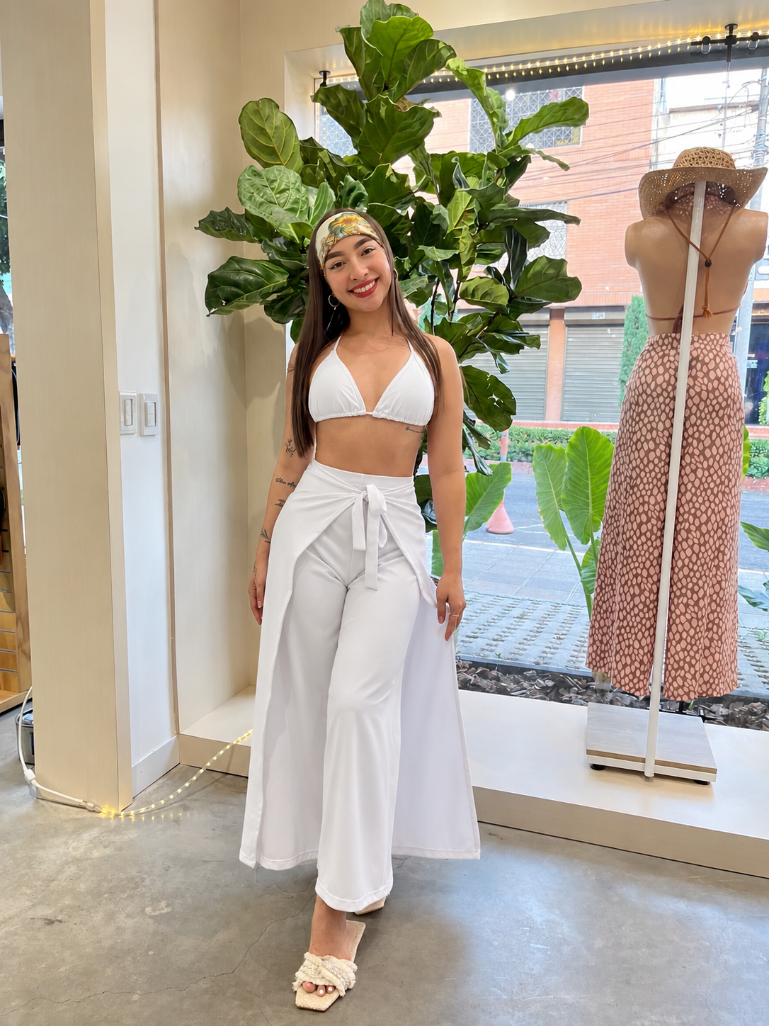 Pantalón Bohemia Bloom blanco