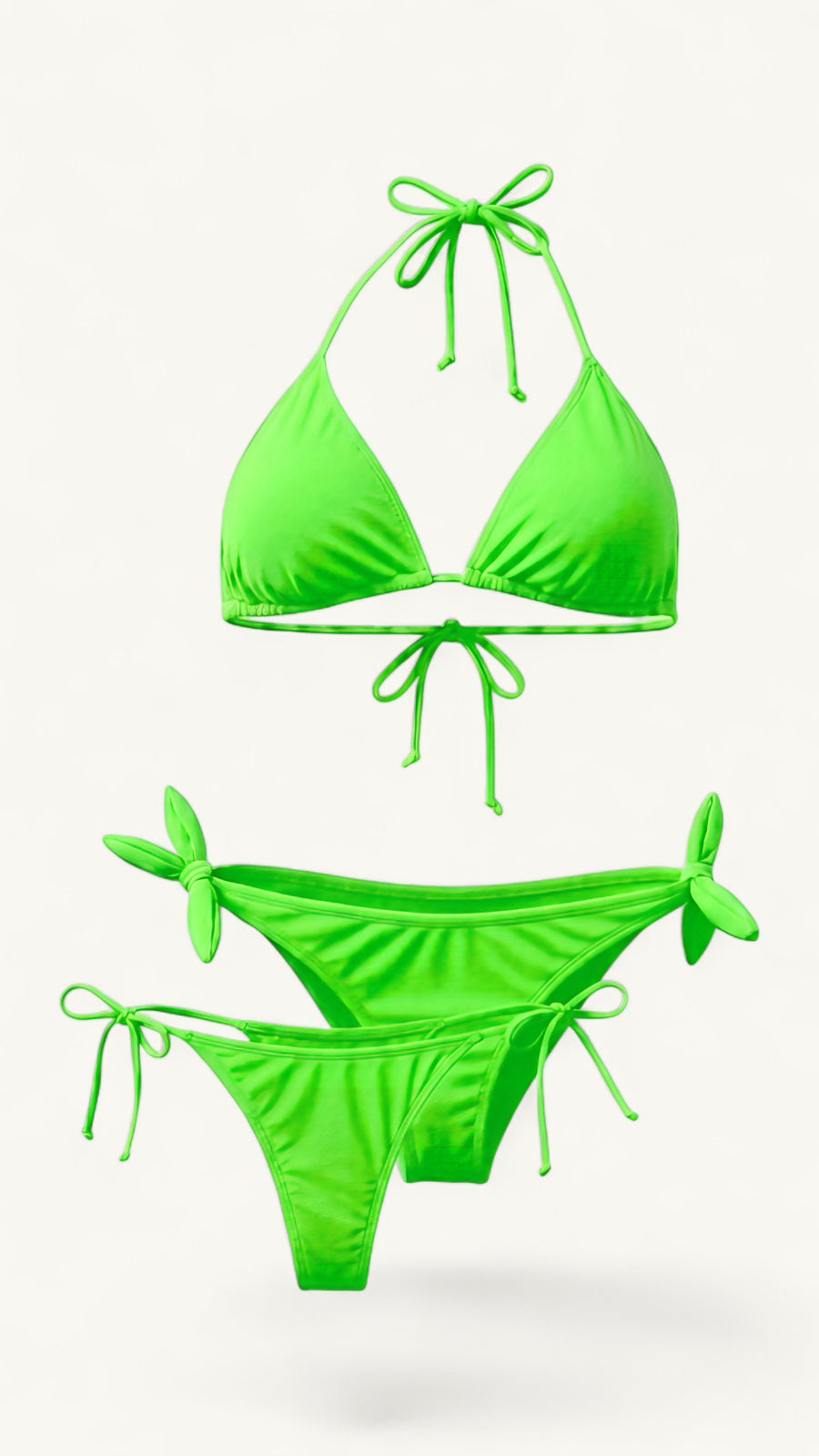 Bikini Asoleador 3 Piezas verde neón