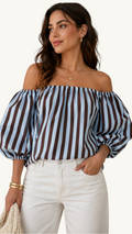 Blusa Rayas Marrón