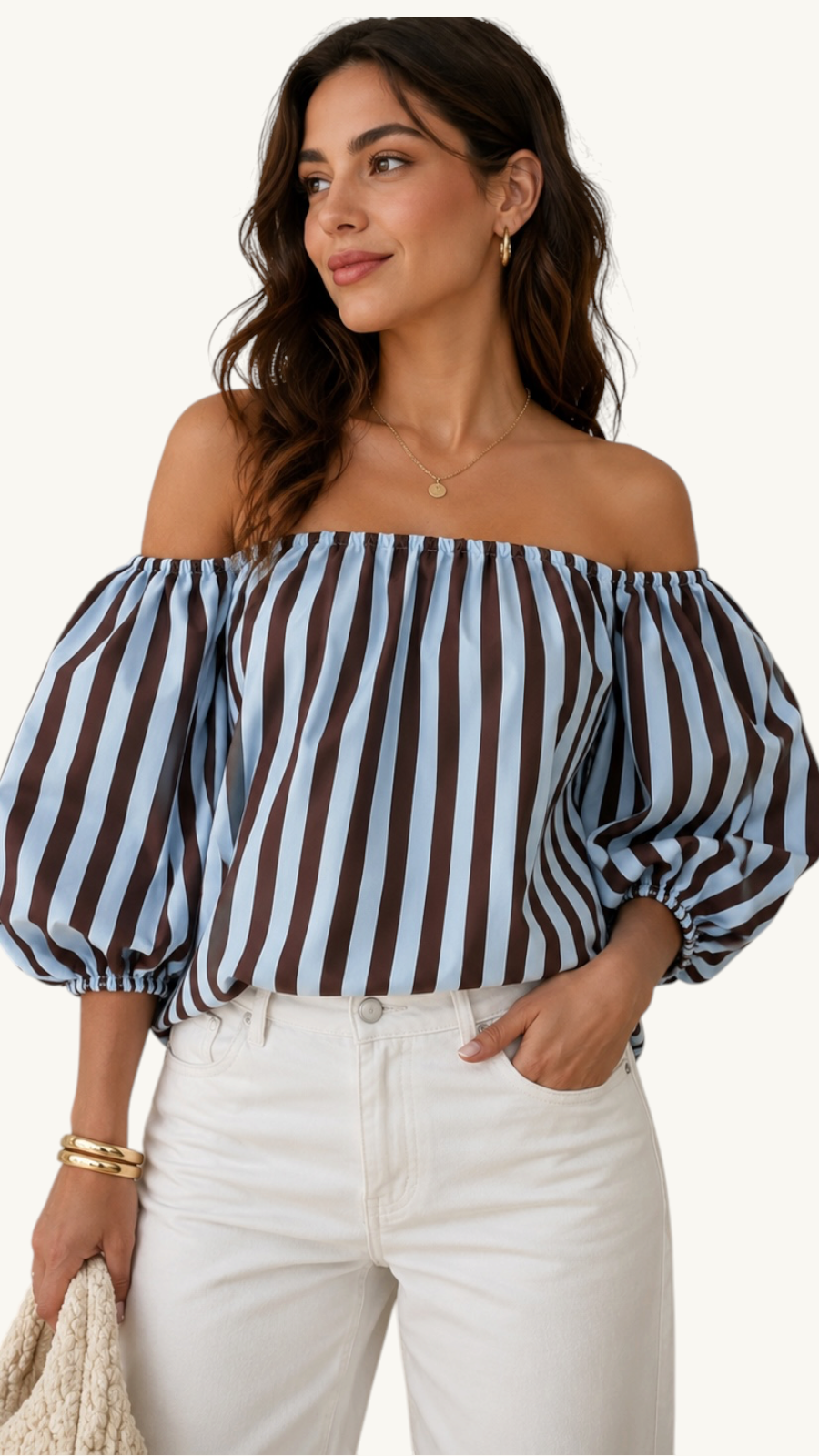 Blusa Rayas Marrón