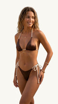 Bikini Hilo Trenzado Marrón