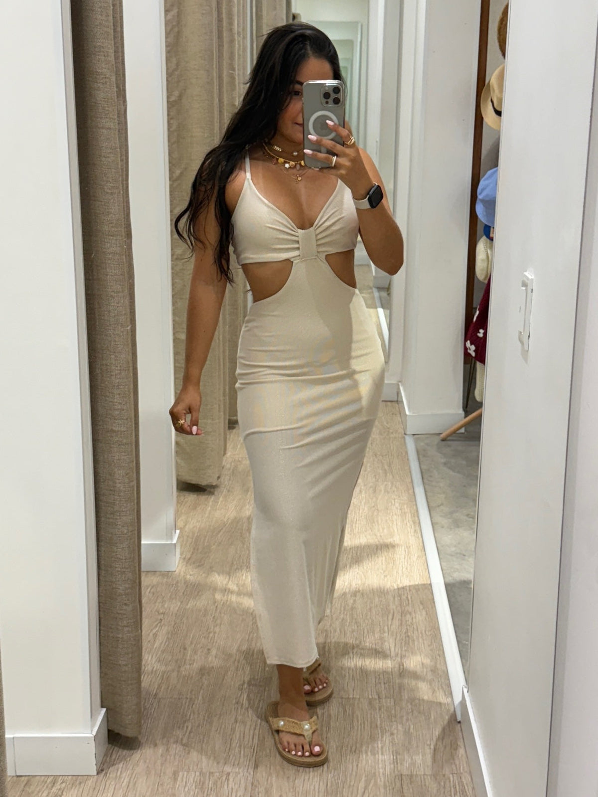 Vestido Marquesa Beige/Negro Beige