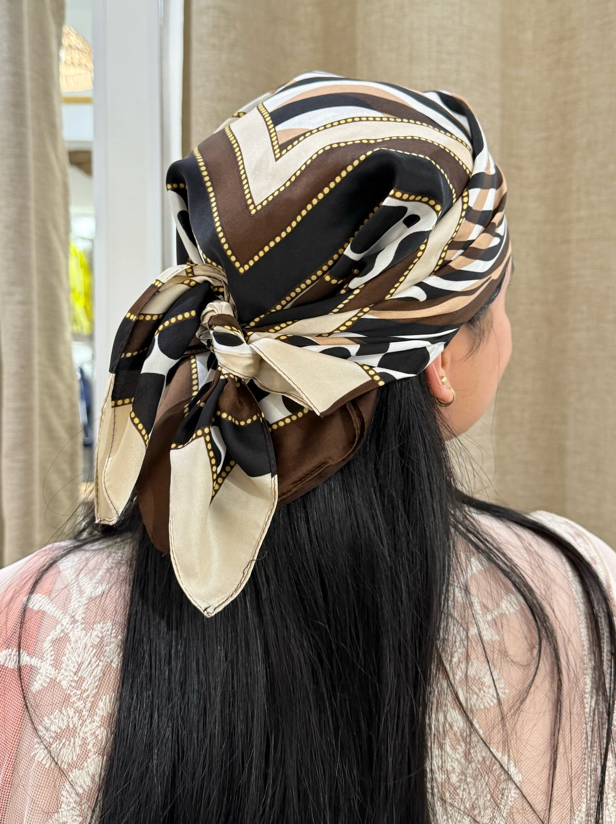 Pañoleta Bloom Animal Print Beige