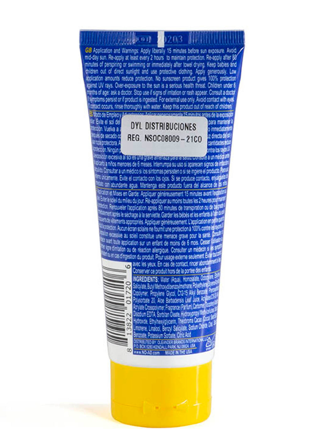 Protector Solar NO-AD SPF 85 x 89ML